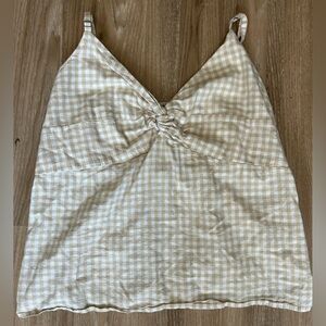 Old Navy Pale Yellow and White Smocked Top